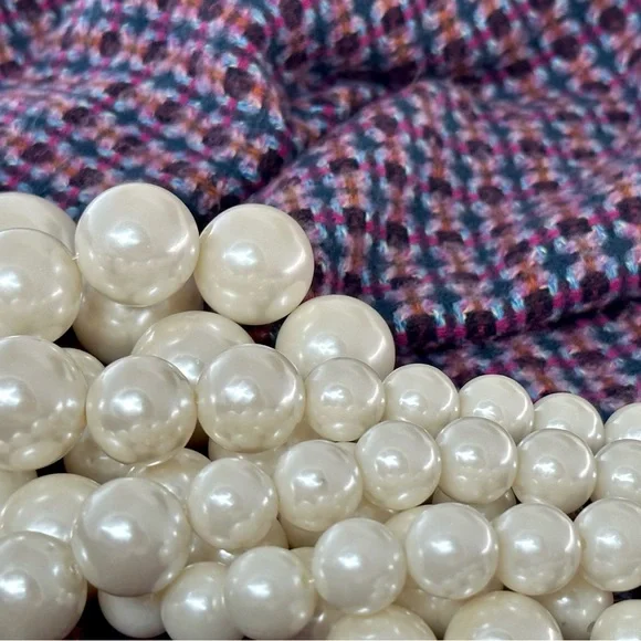 ***SOLD*** JEROLLIN PEARL CLUSTER Statement Necklace 17” VINTAGE Signed - Picture 15 of 16